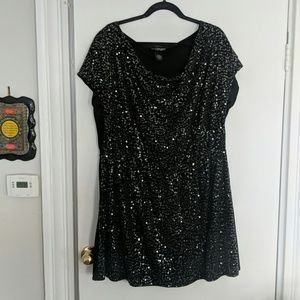 Black sequin mini dress